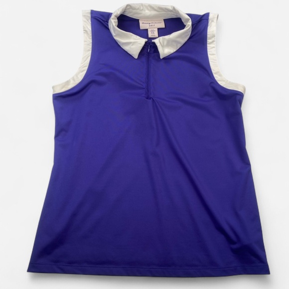 Tommy Bahama Tops - Tommy Bahama Women's Sleeveless Golf Top Blue with White Collar Size XL